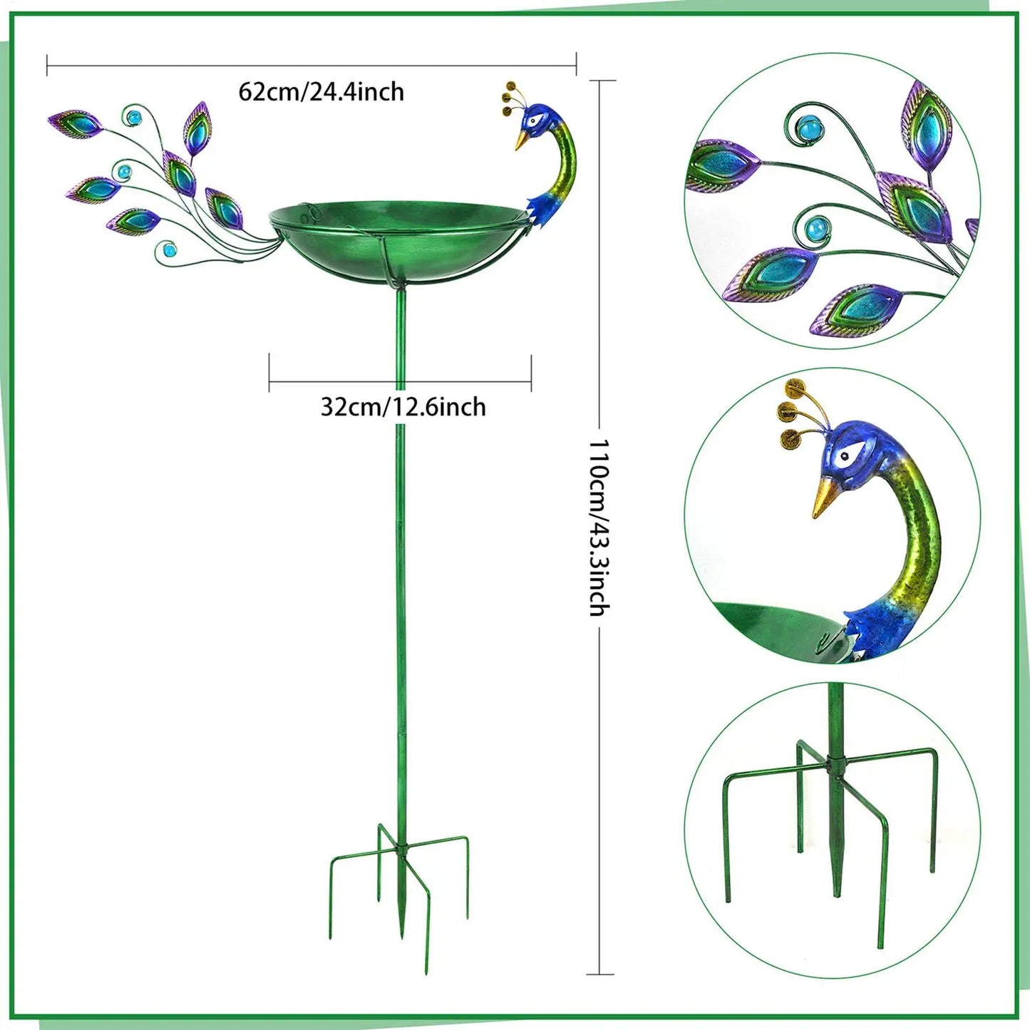 Bird Baths For Outdoors Metal Birdbaths With Animal Design Rustproof Garden Bird Bath For Garden Lawn Decor Water Pond Peaceful Pleasures Health and Wellness