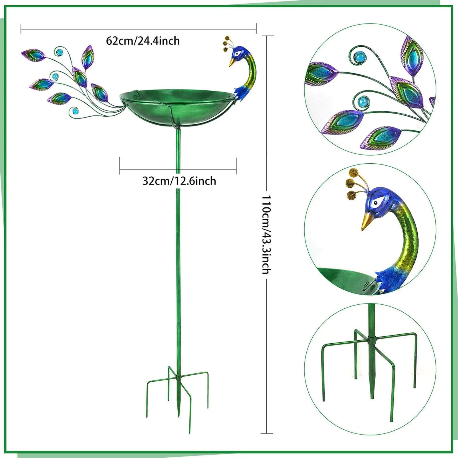 Bird Baths For Outdoors Metal Birdbaths With Animal Design Rustproof Garden Bird Bath For Garden Lawn Decor Water Pond Peaceful Pleasures Health and Wellness