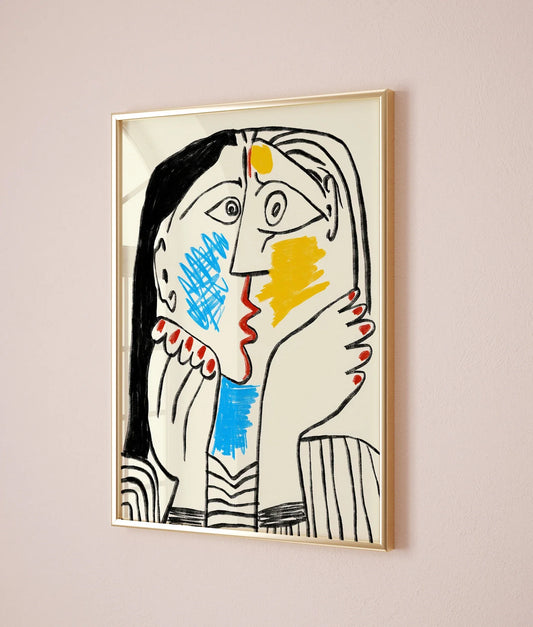 Picasso Exhibition poster, Picasso The Kiss Art Print, Gift Idea for friends, Picasso Exhibition Wall Art Decor, Famous Artist Peaceful Pleasures Health and Wellness