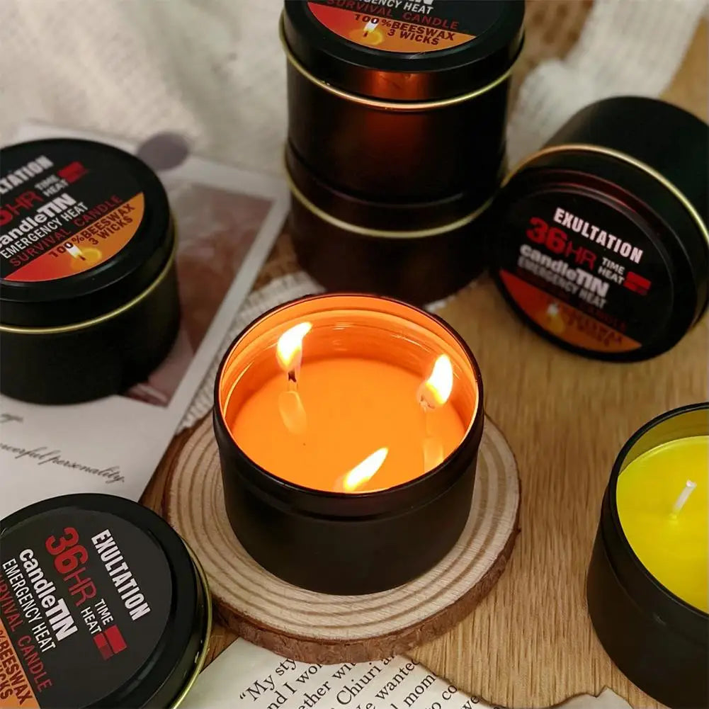 36-Hour Emergency Survival Candle | 3-Wick Soy Wax | 1–3 Pack Emergency Survival Candle Peaceful Pleasures Health and Wellness