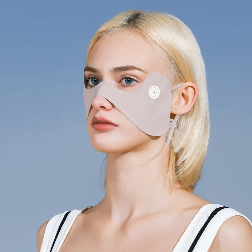 UV Protection Ice Silk Face Mask – Breathable Summer Cover