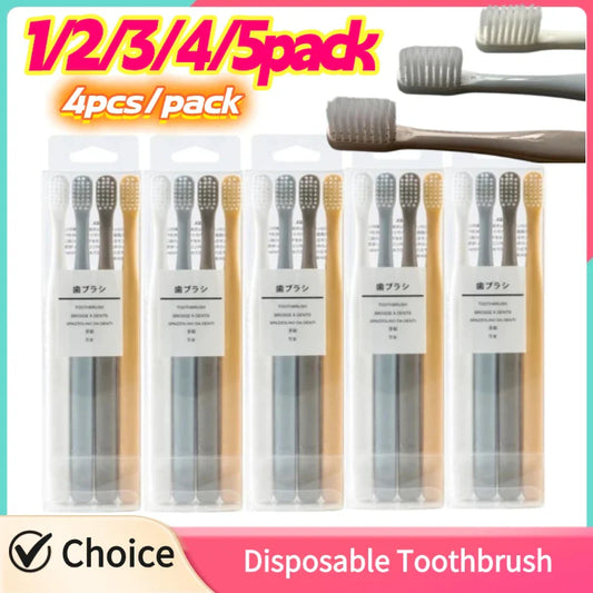 Soft Bristle Small Head Toothbrush – Family & Travel 4-Pack Manual Toothbrush Set Oasis Select