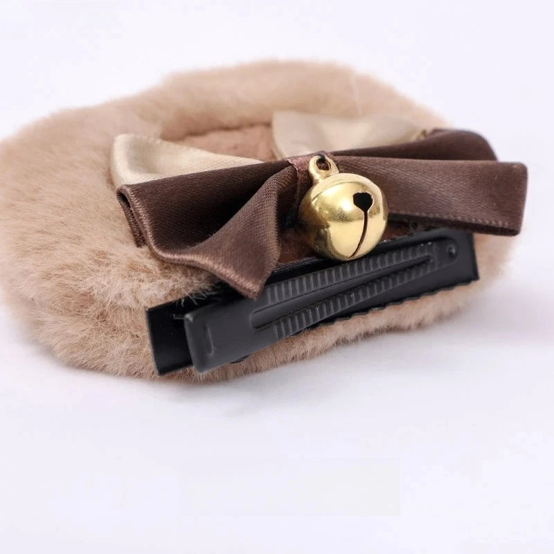 Animal Ear Hairpins Fashion Creative Hair Accessories Double Bowknot Bell Bear Ear Clips Lolita Kawaii Cosplay Barrette Decor Peaceful Pleasures Health and Wellness