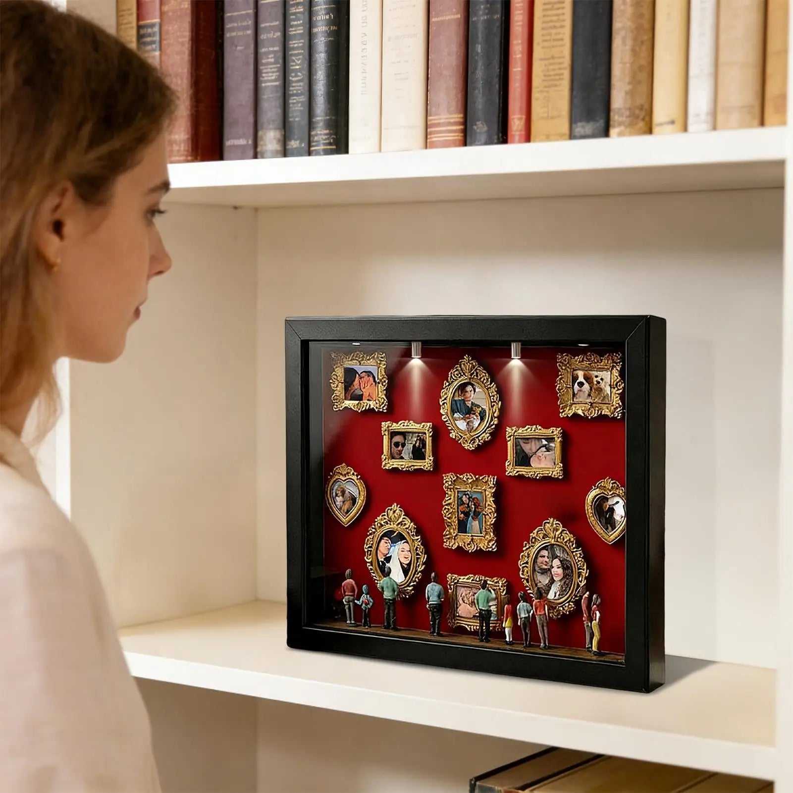 DIY Miniature Museum Display Box Small Memory Decoration Mini Museum Silhouette Frame for Wedding Birthday Holiday Apartment Peaceful Pleasures Health and Wellness