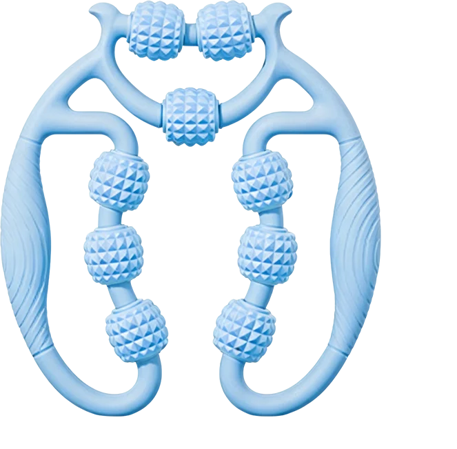 Adjustable 9-Rollers Leg Massager 360° Wrap-Around Muscle Roller for Deep Tissue Relief Leg Shaping & Sore Muscle Recovery Peaceful Pleasures Health and Wellness 9 Rollers Blue
