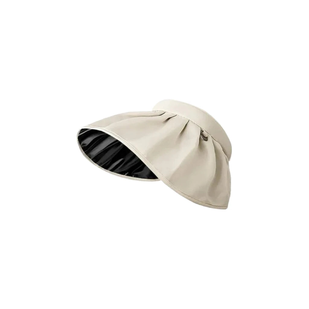 Stylish Summer Sun Hat Women Foldable Hair Hoop Hat Portable Outdoor Beach Soft Foldable Summer Sunshade Wide Brim Designer Hat Peaceful Pleasures Health and Wellness beige