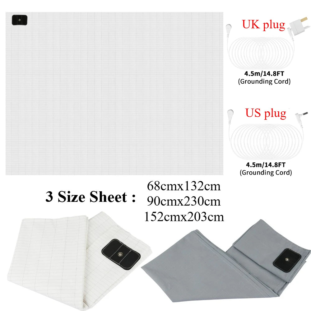 90% Cotton 10% Silver Fiber Bedsheet Grounding Mat Conductive Antistatic Health Improve Sleep Release Stress Peaceful Pleasures Health and Wellness