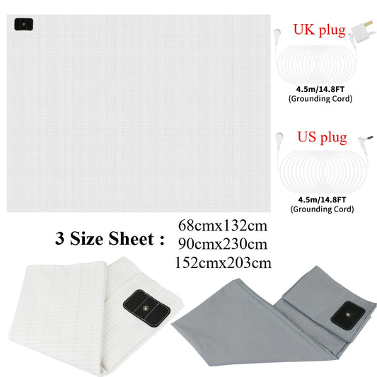 90% Cotton 10% Silver Fiber Bedsheet Grounding Mat Conductive Antistatic Health Improve Sleep Release Stress Peaceful Pleasures Health and Wellness