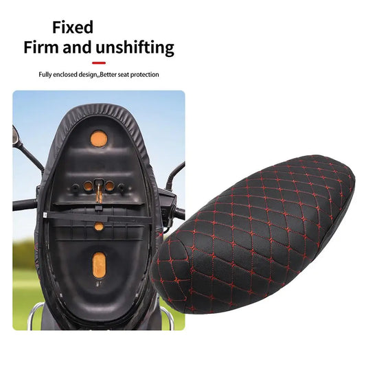 PU Leather Motorcycle Seat Cover Seat Motor Waterproof Scooter Seats Cushion Sunproof Pad Cushion Seat Cover Peaceful Pleasures Health and Wellness