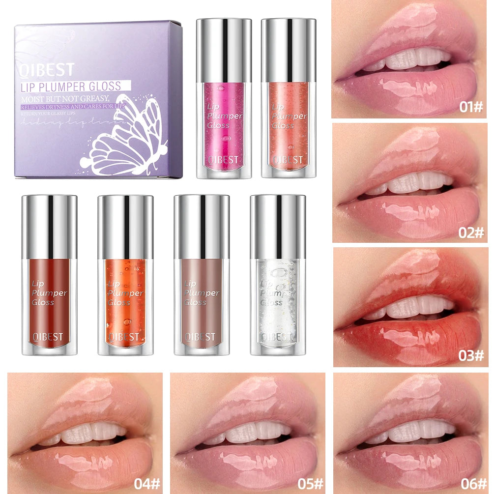 QIBEST Moisturizing Lip Gloss Set Long Lasting Not Sticky Natural Lip Tint Daily Makeup Lip Oil Primer Volume Lips Plumper Oil Peaceful Pleasures Health and Wellness