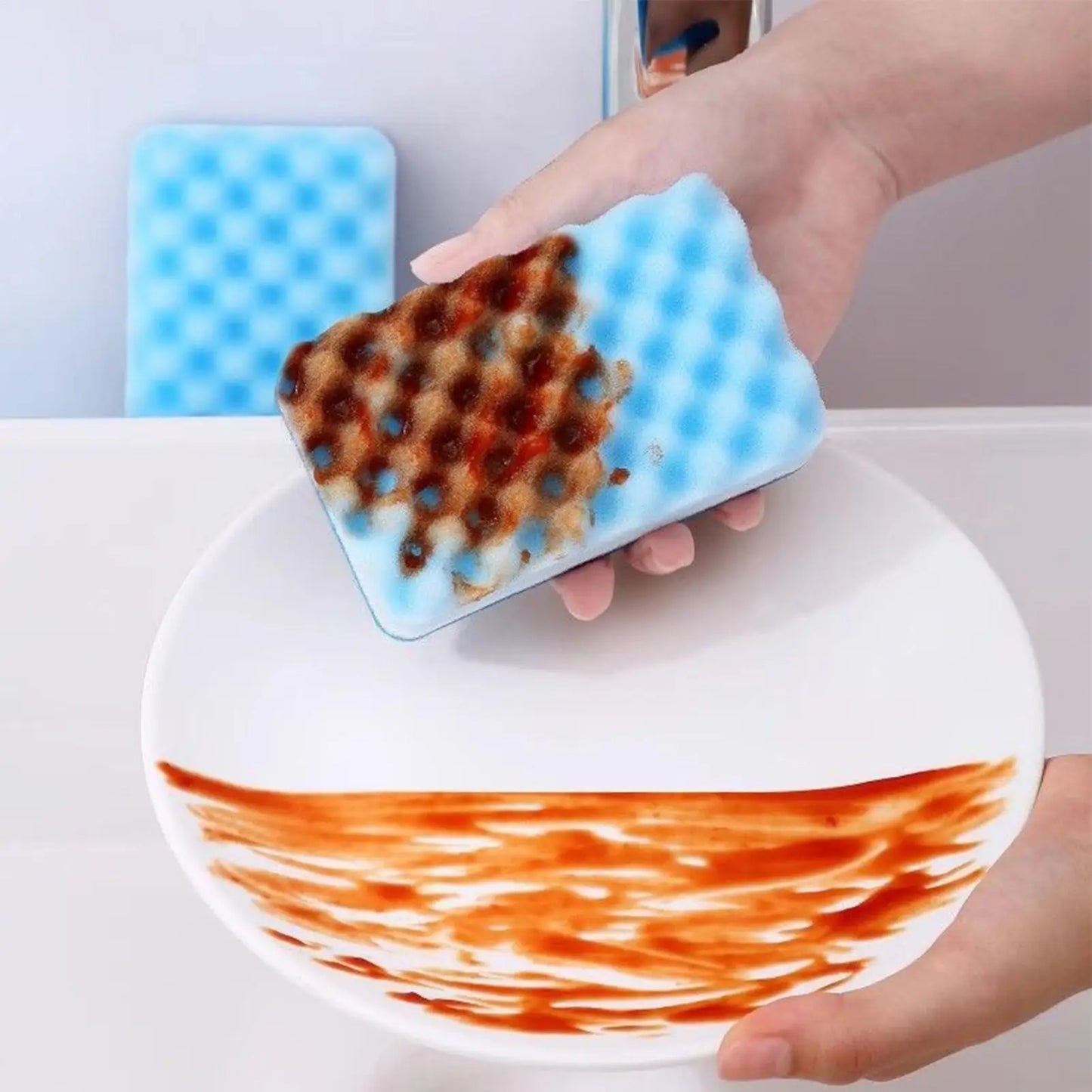 Double-Sided Dish Sponge | Kitchen Scrubber & Foam Pad