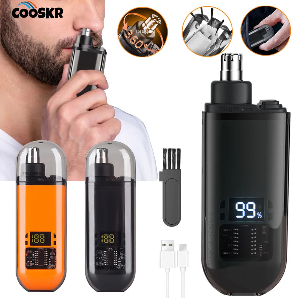 Electric Nose Hair Trimmer 2in1 Ear and Nose Hair Remover Rechargeable Painless Portable Mini Nose Hair Trimmer Clipper for Men Peaceful Pleasures Health and Wellness
