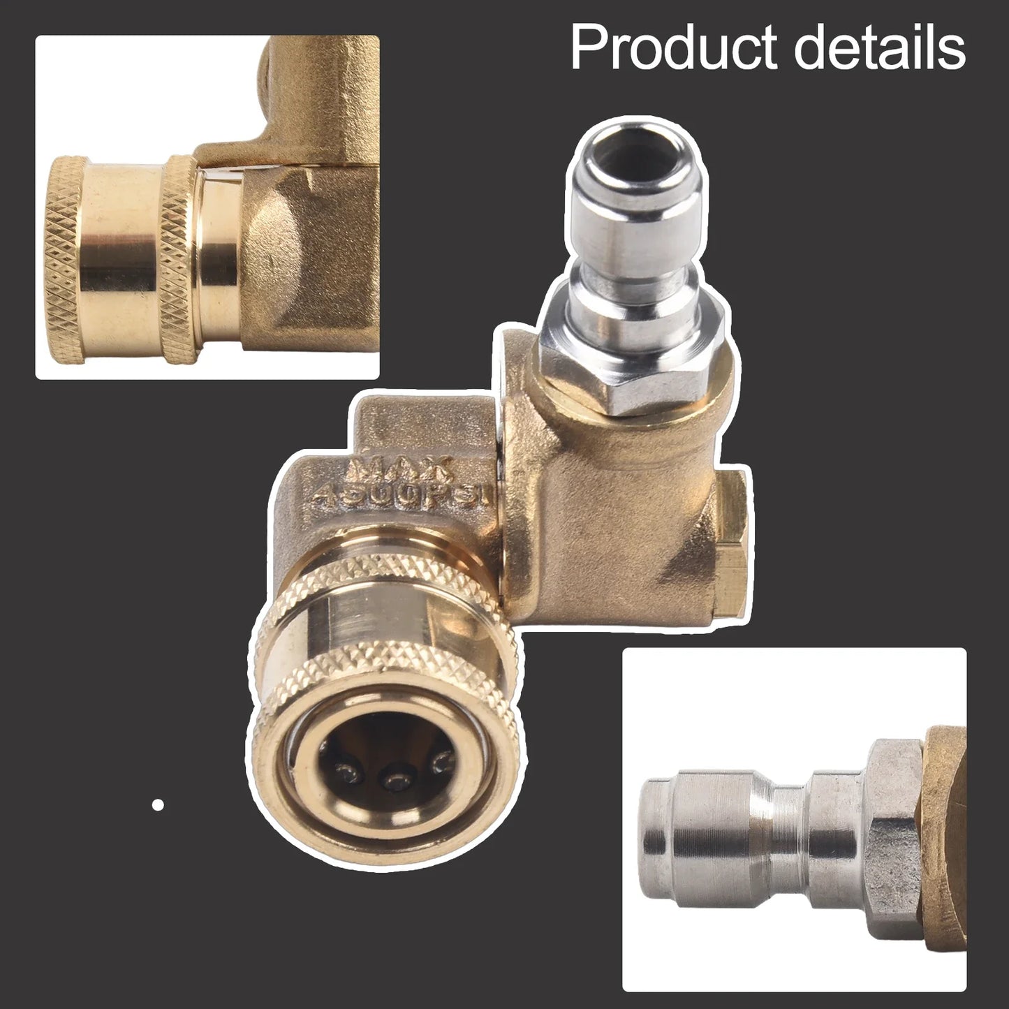 Brass Swivel Coupler 1/4" Quick Connect – 5-Angle Pressure Washer