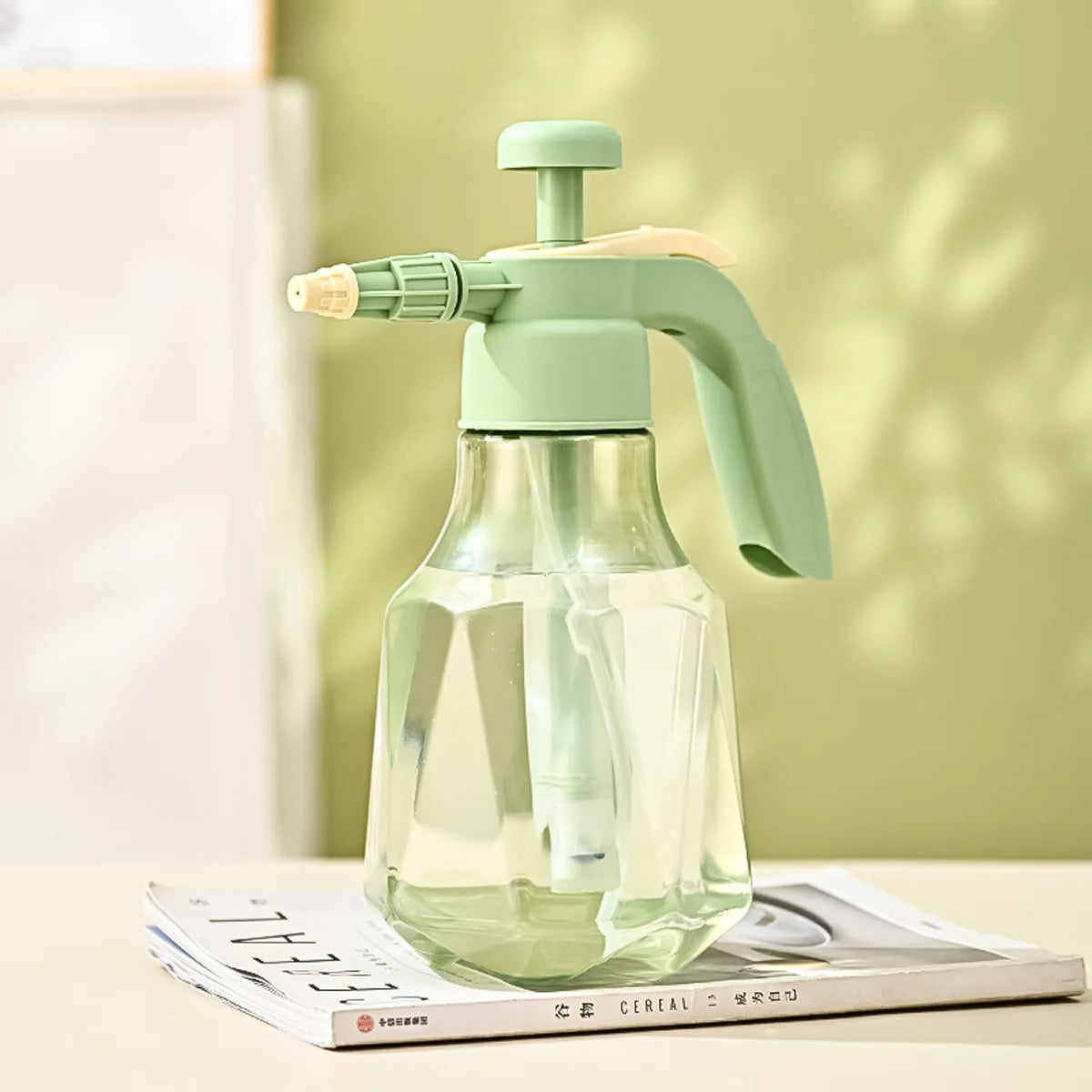 1PCS 1.5L Watering Bottle Pressure Garden Sprayer Spray Bottle With Pump Action Pressure With Adjustable Nozzle Plants Watering Peaceful Pleasures Health and Wellness Green