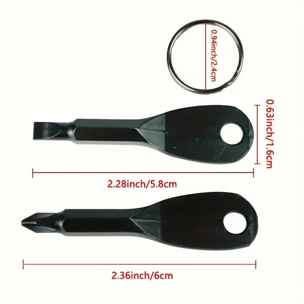 2-Pack Mini Pocket Screwdriver Set | Keychain Phillips Flathead