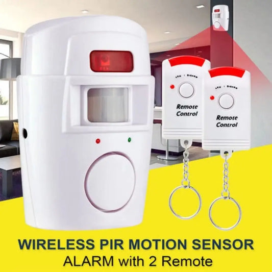 Wireless PIR Motion Sensor Wireless Motion Sensor Alarm 2 Remote Controls Power Adapter PIR Alarm System Alert System Peaceful Pleasures Health and Wellness
