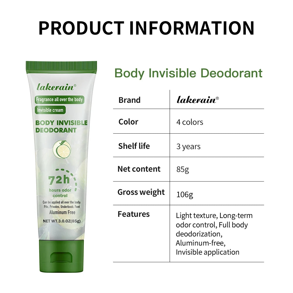 Lakerain Mint Deodorant Cream – 72Hr Aluminum-Free Odor Control Deodorant Cream Peaceful Pleasures Health and Wellness