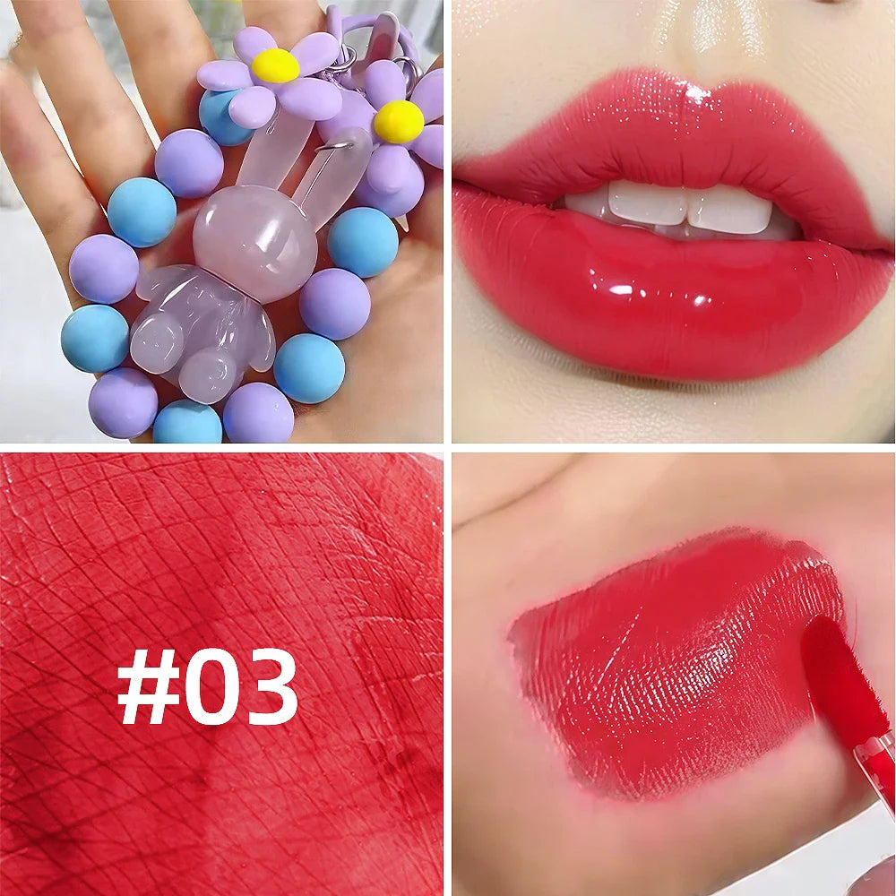 SAM SUGAR Rabbit Keychain Lip Gloss | Mirror Glaze Waterproof