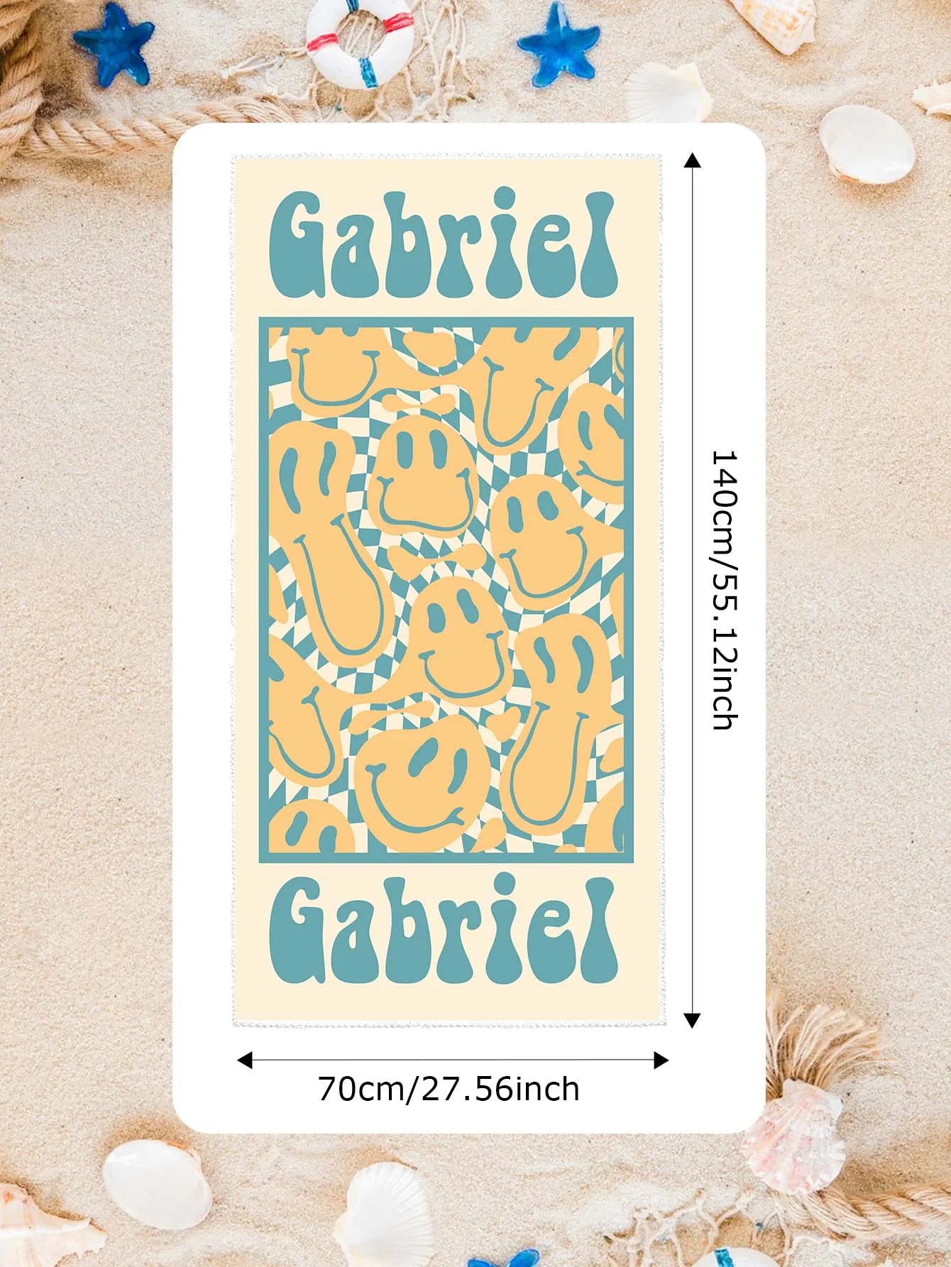 Custom Name Beach Towel 70x140cm 6 Colors Personalized Pool Towel Gift For Couple Her Him Bachelorette Valentine Mother Father Peaceful Pleasures Health and Wellness