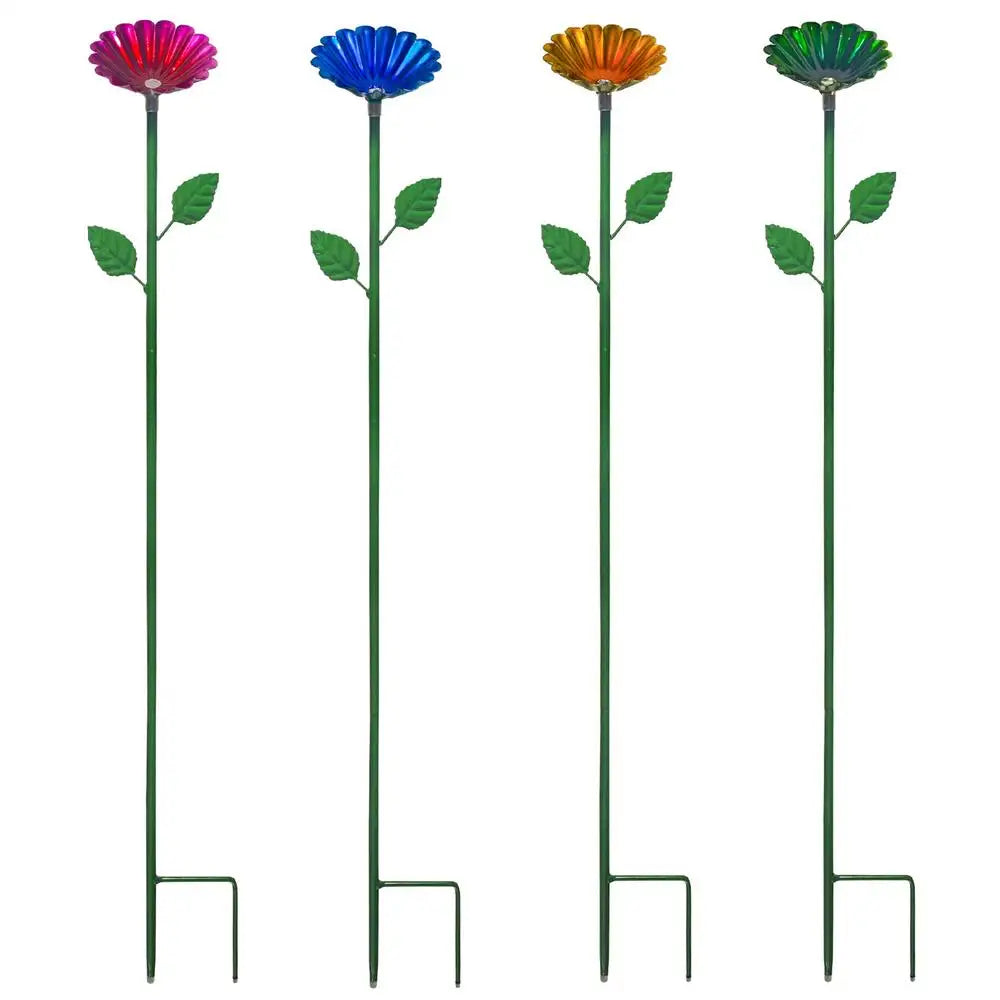 4-Piece Metal Bee Watering Station & Bird Feeder Garden Stake