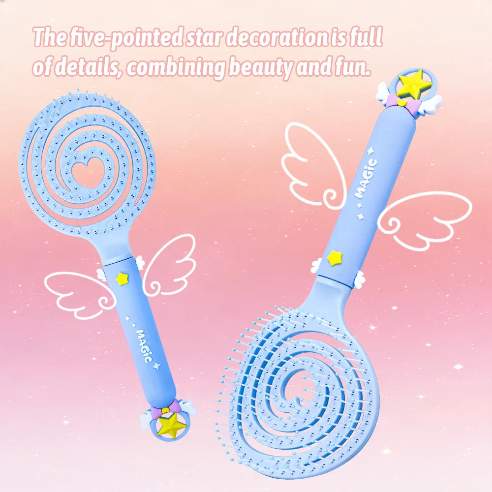 Magic Star Wand Spiral Hollow Comb – Flexible Bristles, 3 Colors