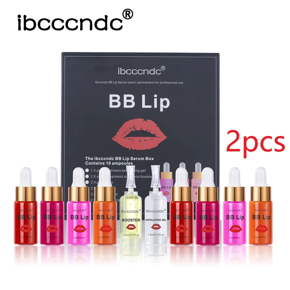 BB Lips Ampoule Serum Starter Set Semi-Permanent BB Lip Gloss Tinted Pigment Lasting Moisturizing For Lip Care Korea Glow Peaceful Pleasures Health and Wellness 2 box
