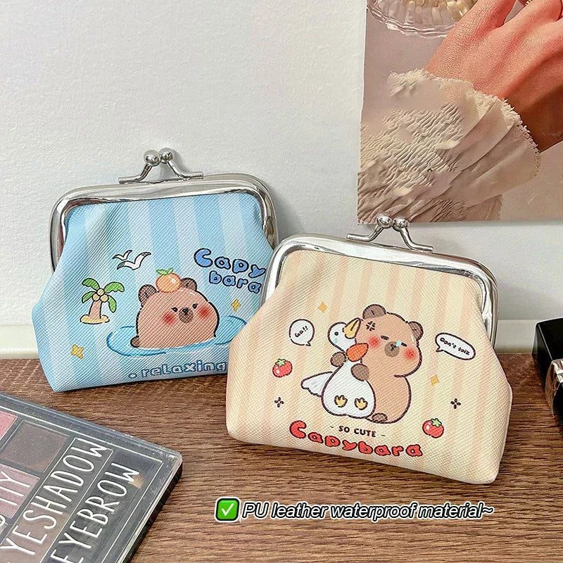 Cute Capybara Mini Coin Purse – PU Wallet for Kids & Gifts