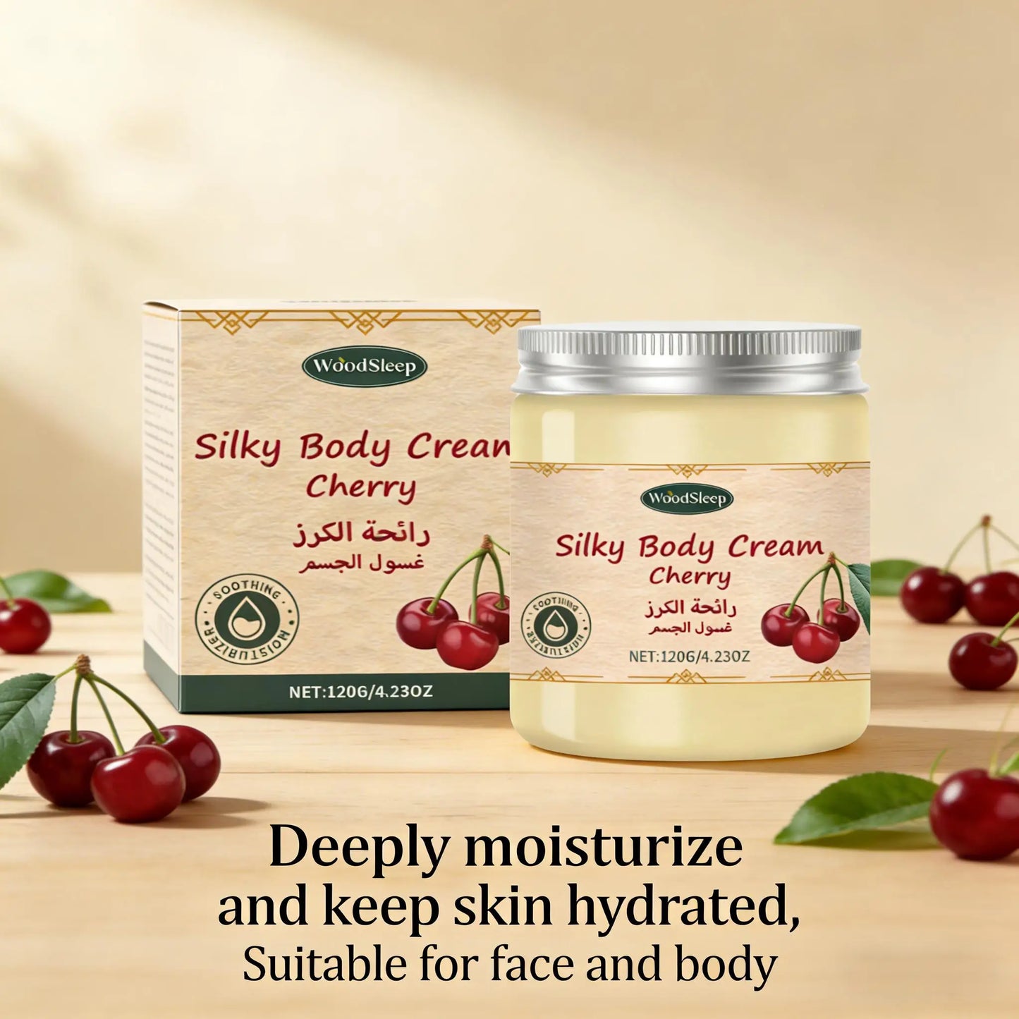 WOODSLEEP Cherry Body Cream – Brightening Moisturizer 120g