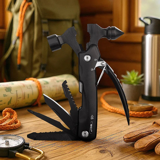 Multifunction Mini Sheep Horn Hammer Outdoor Camping Survival Gear Hammer Home Combination Tool Hammer Car Emergency Rescue Tool Peaceful Pleasures Health and Wellness