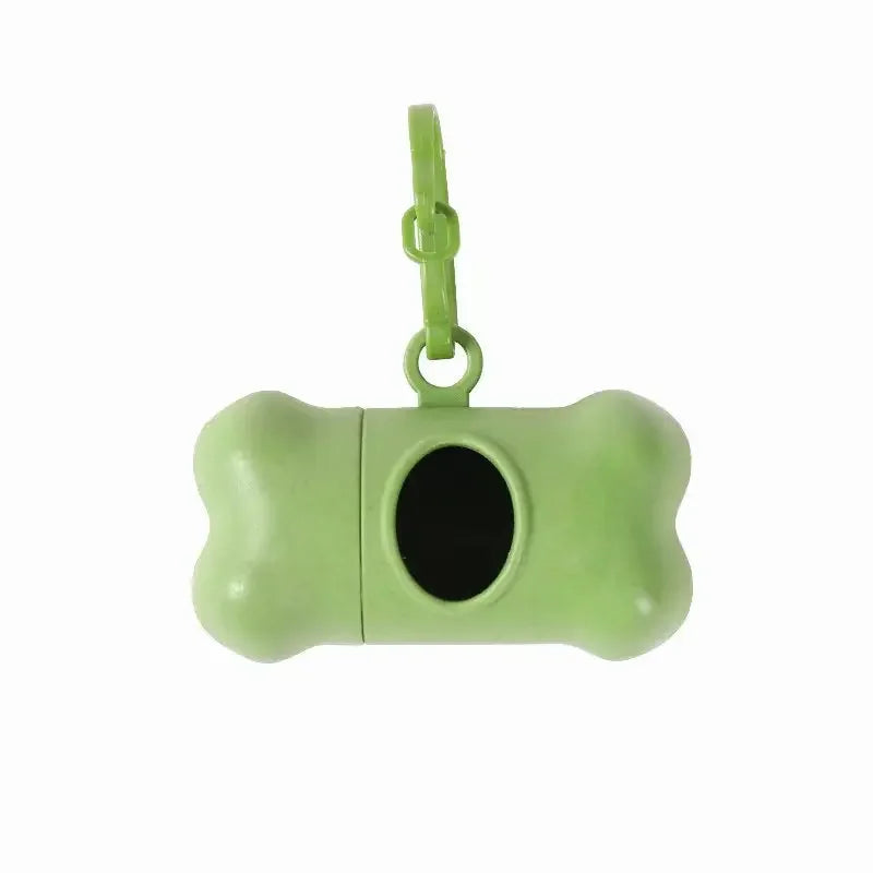 Bone-Shaped Dog Poop Bag Dispenser with Leash Clip