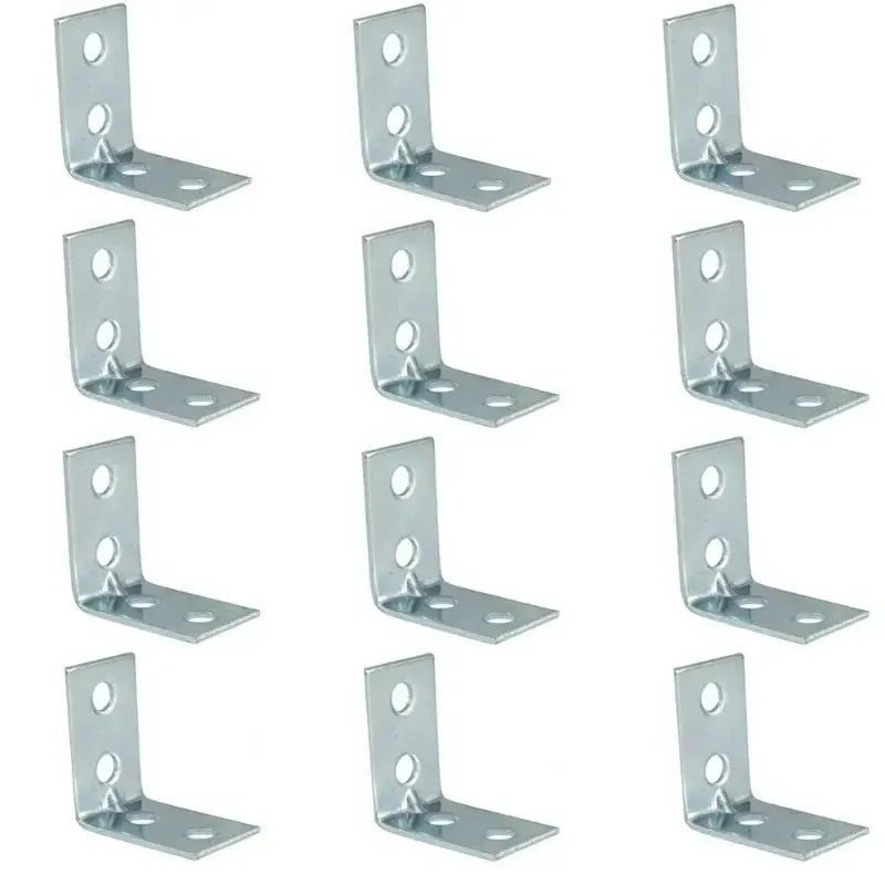 12pcs L-Shaped Metal Corner Brackets – Right Angle Shelf Braces