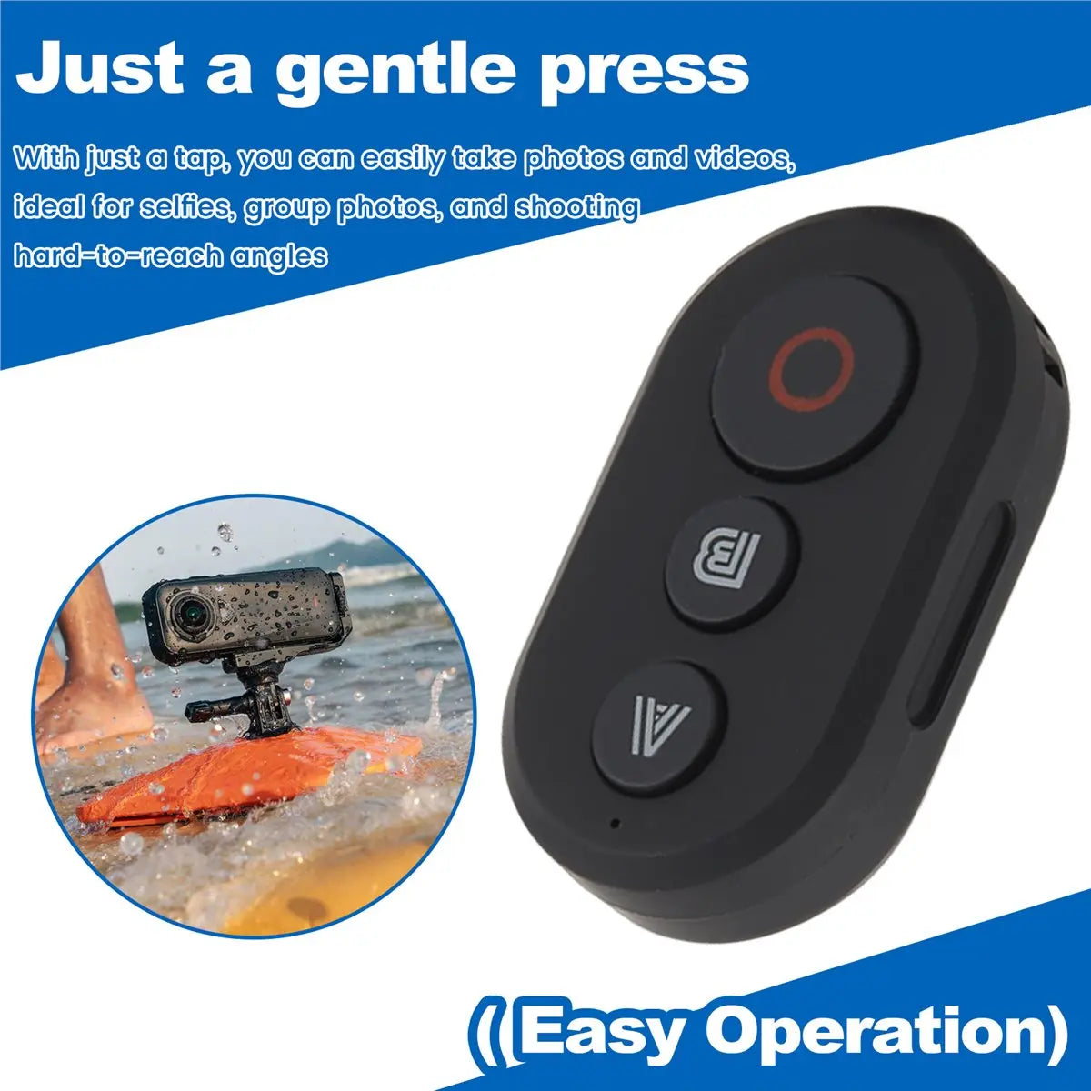 Bluetooth Remote Shutter for Insta360 X4 X3 & GoPro 13 12 11 Peaceful Pleasures Health and Wellness Default Title