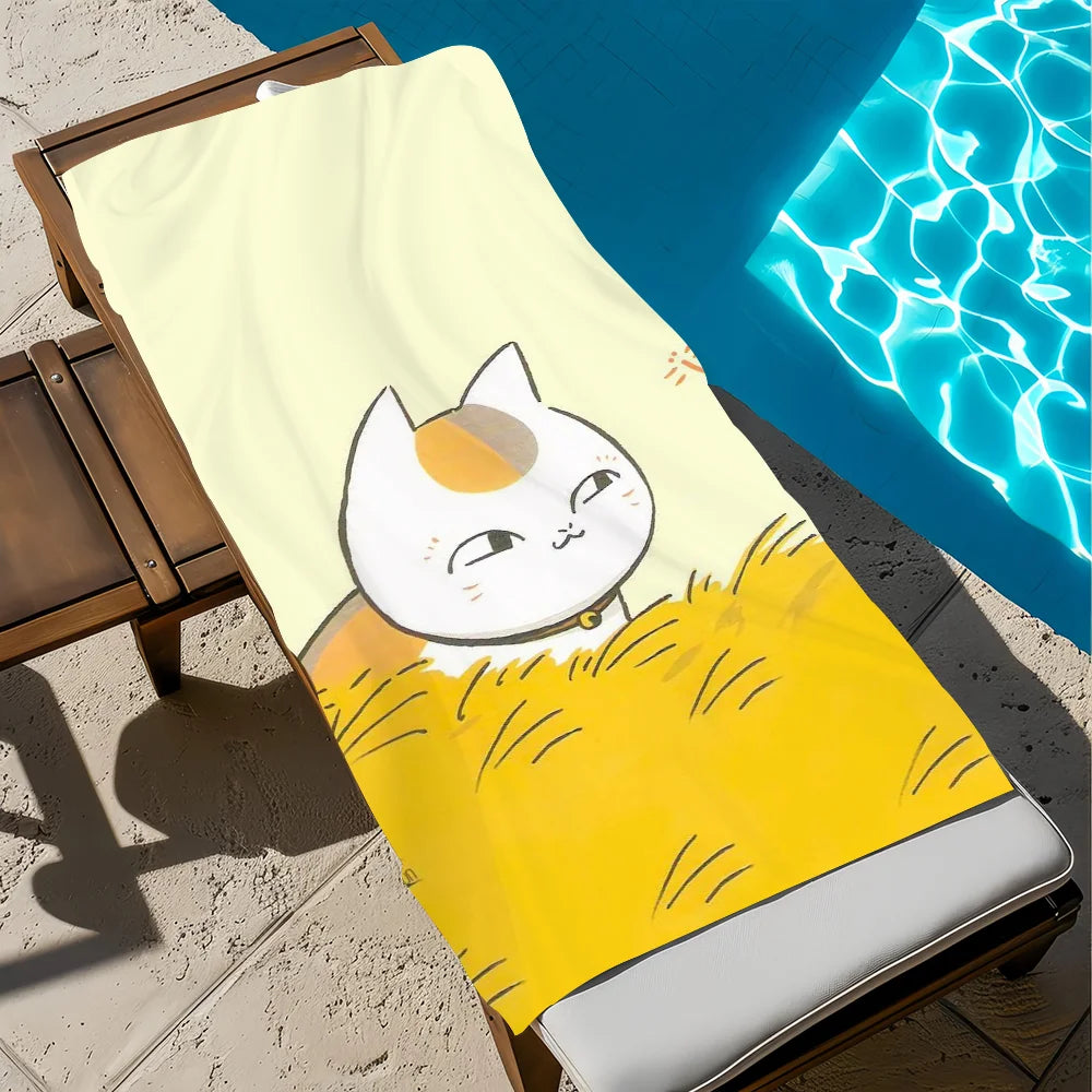 Anime Cat Nyanko Madara Quick-Dry Beach Towel | 11 Sizes Beach Towel Peaceful Pleasures Health and Wellness z3 STJ70x140CM