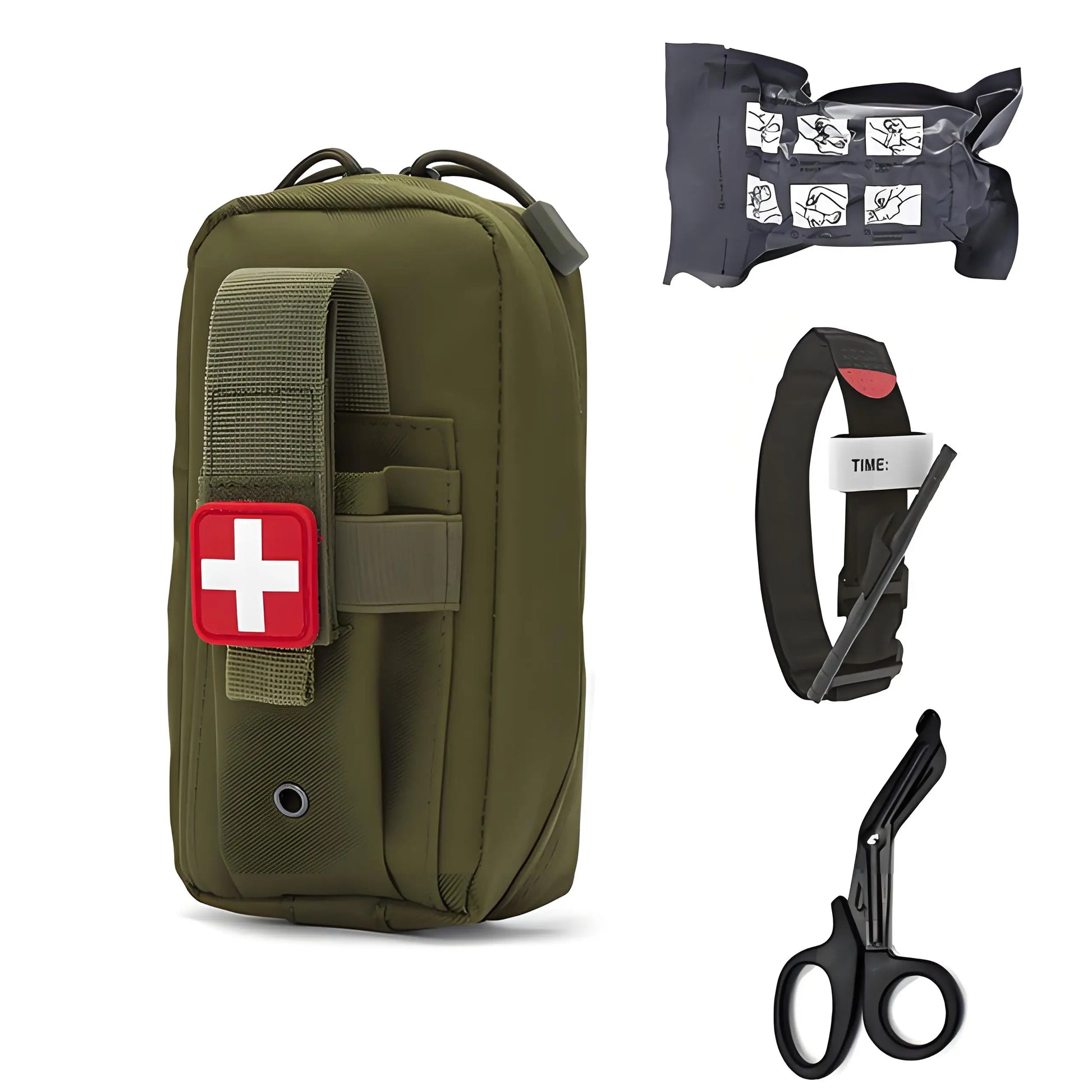 4pcs Molle medical EDC bags, EMT first aid bandages, tourniquets, scissors first aid kits, life-saving sets, Israeli bandages Peaceful Pleasures Health and Wellness