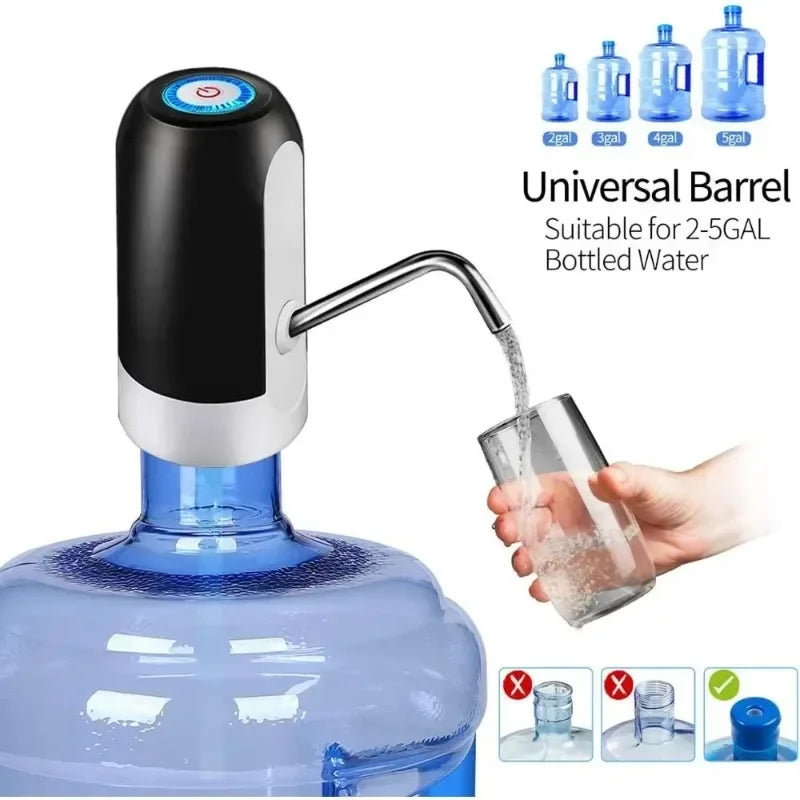 Electric Water Bottle Pump Dispenser – Quiet Self-Priming