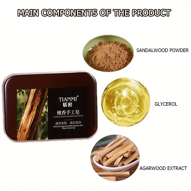 Sandalwood Handmade Soap 2-Pack – Deep Cleanse & Makeup Remover