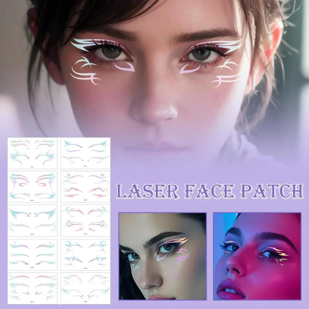 Laser Glitter Temporary Tattoo Face Stickers – Eye Decals