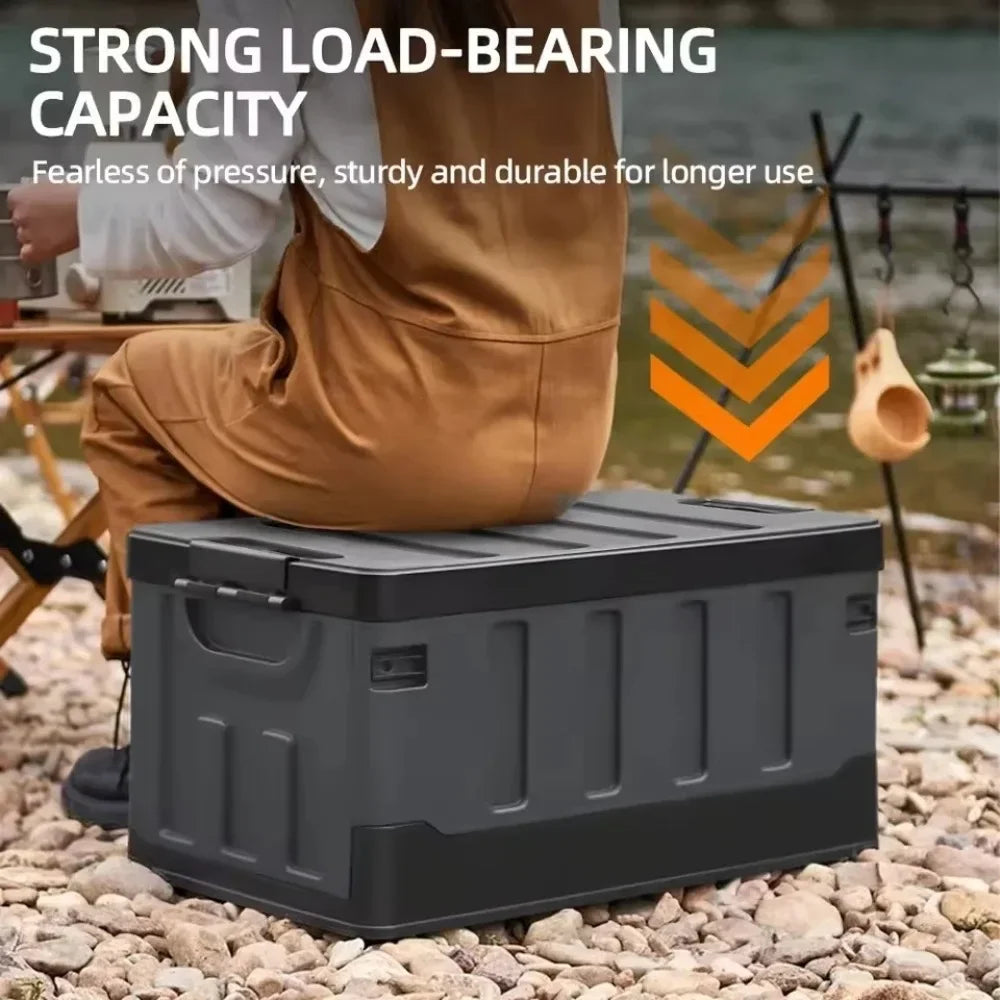 Large Camping Storage Box Portable Waterproof Container Outdoor Storage Case Durable Multi Purpose Foldable Car Trunk Organizer Peaceful Pleasures Health and Wellness