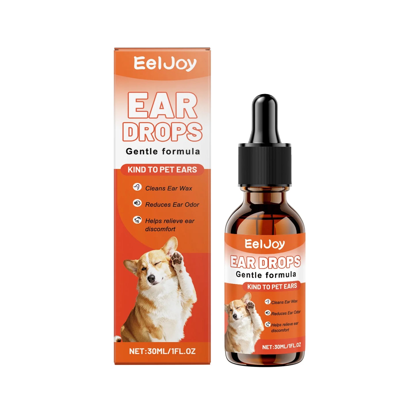 Pet Ear Drops for Dogs & Cats – Earwax Cleaner & Itch Relief