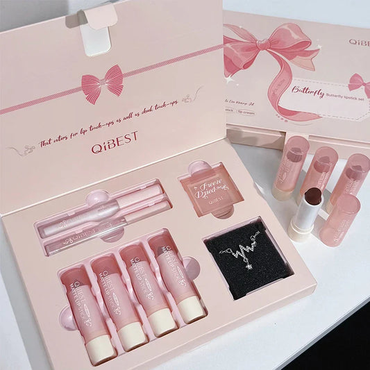 QiBest 7-Piece Makeup Gift Set – Lip Gloss, Blush & Lip Oil Makeup Gift Set Oasis Select Lip Makeup Kits