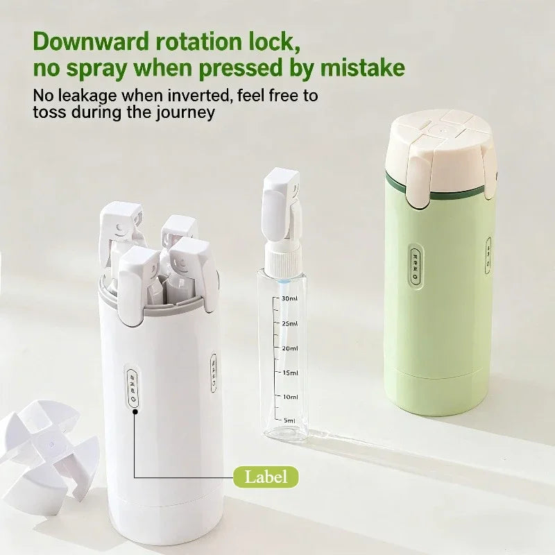 1pc 4-in-1 Emulsion Dispenser Bottle, Travel Bottle, Minimalist with Labels, Travel Dispenser Bottle, Toiletry Container Lotion Peaceful Pleasures Health and Wellness
