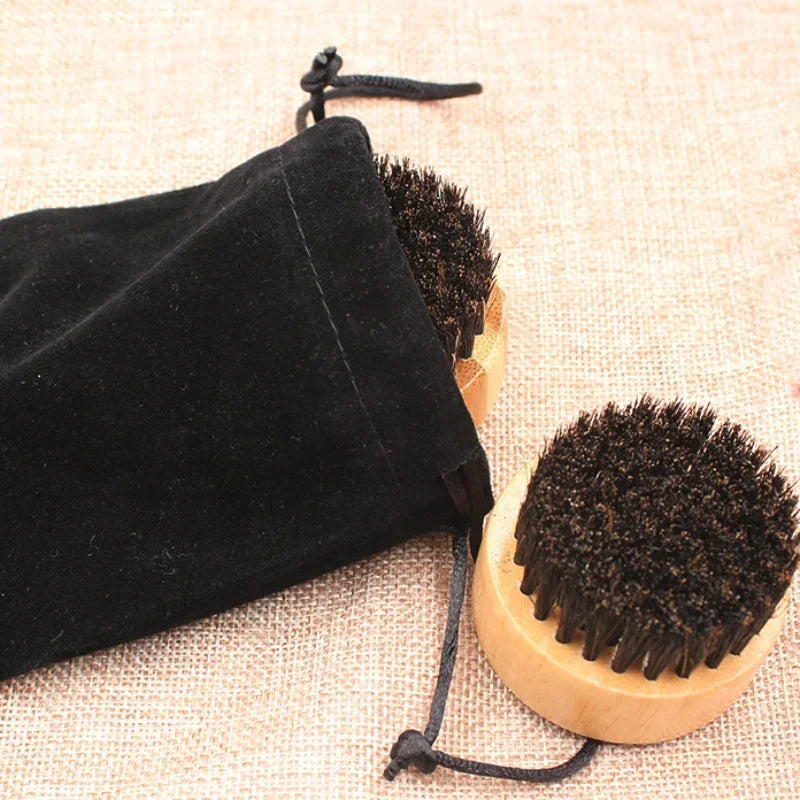 2pcs Natural Boar Bristle Beard Brush for Men Bamboo Face Massage That Works Wonders To Comb Beards and Mustache Drop Shipping Peaceful Pleasures Health and Wellness