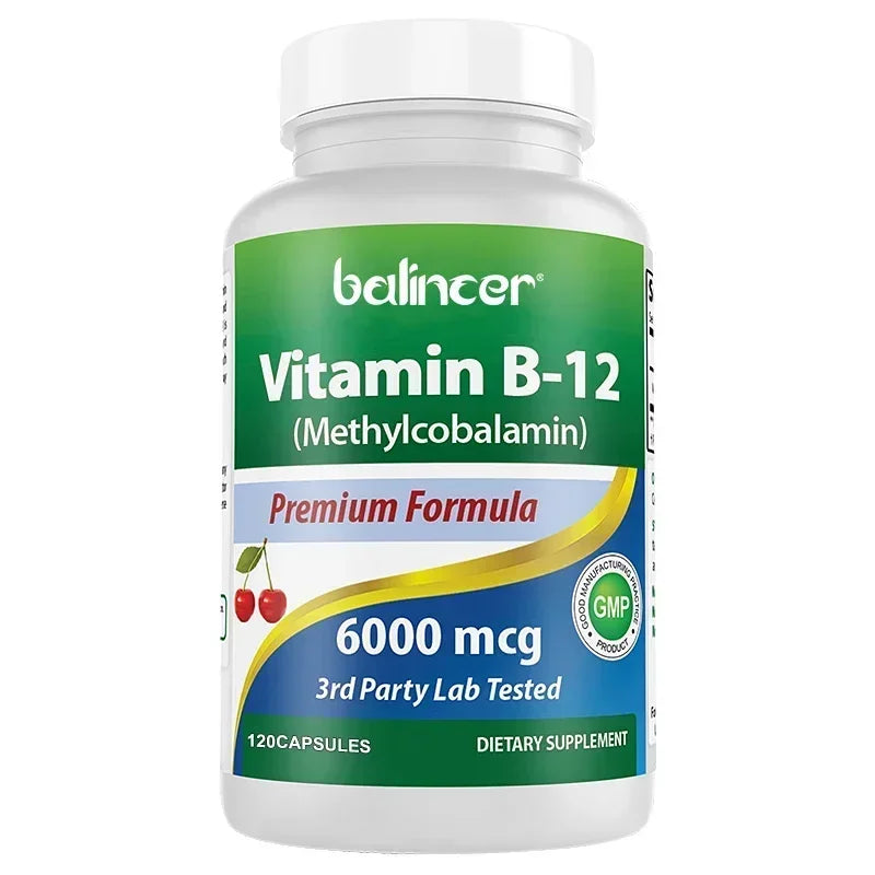 Vitamin B12 Supplement -Benefits Brain & Heart Function, Supports Memory, Learning, Helps Boost Natural Energy Peaceful Pleasures Health and Wellness 120 count-1 bottle