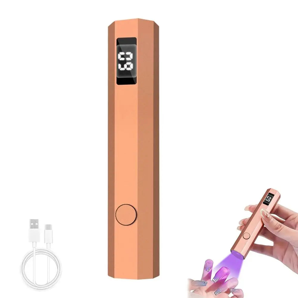 Portable Mini UV Nail Lamp with LCD Display – Cordless Rechargeable Gel Polish Dryer for Home & Salon Peaceful Pleasures Health and Wellness rose gold