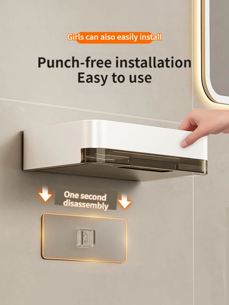 No-Drill Aluminum Alloy Wall Soap Dish with Drainage | YUNJIEYA