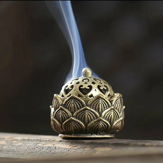Hollow Lotus Incense Burner | Stainless Steel Tea Table Decor Incense Burner Peaceful Pleasures Health and Wellness
