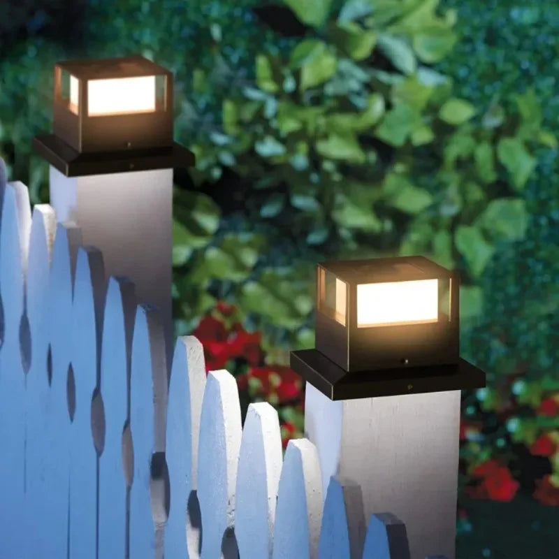 Solar Pillar Post Cap Light | Waterproof LED Garden Fence Lamp