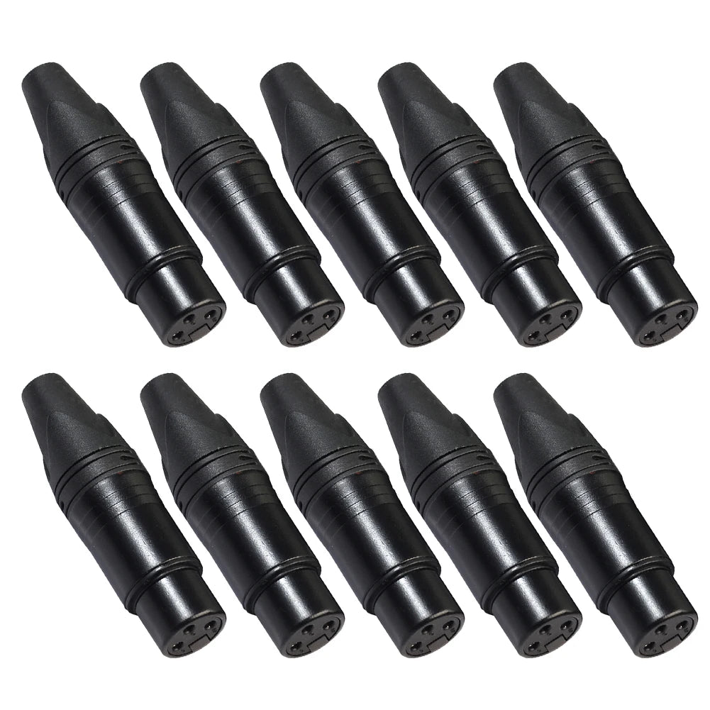 10pcs DIY Microphone XLR 3Pin Female Connector Cable Solder Plug Adapters Peaceful Pleasures Health and Wellness