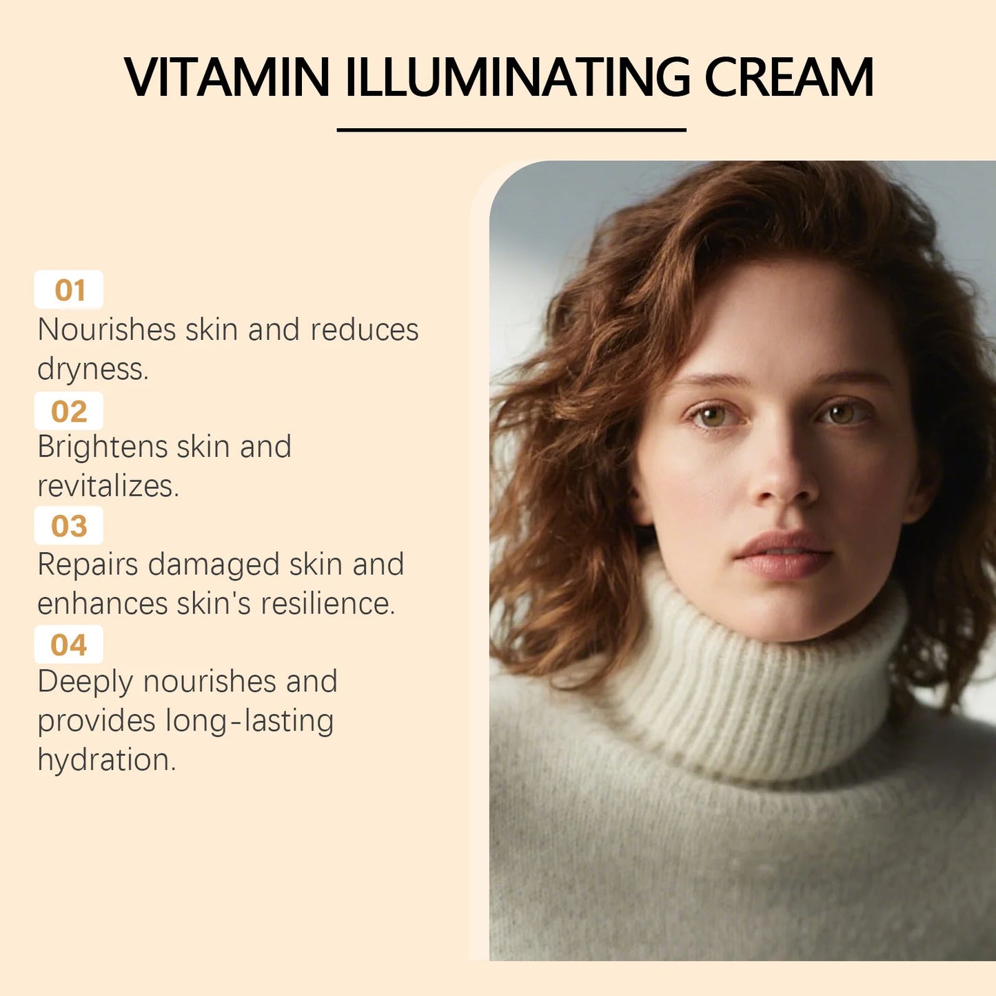 Vitamin Brightening Cream Hydrating Firming Glowing Smoothing Repairing Stabilizing Lighten Melanin Barrier Protection Day Cream Peaceful Pleasures Health and Wellness