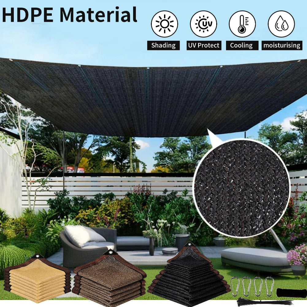 Outdoor Sun Shade Net with Grommets | Garden, Patio & Pool